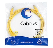 Cabeus PC-UTP-RJ45-Cat.5e-3m-YL-LSZH Патч-корд U/UTP, категория 5е, 2xRJ45/8p8c, неэкранированный, желтый, LSZH, 3м