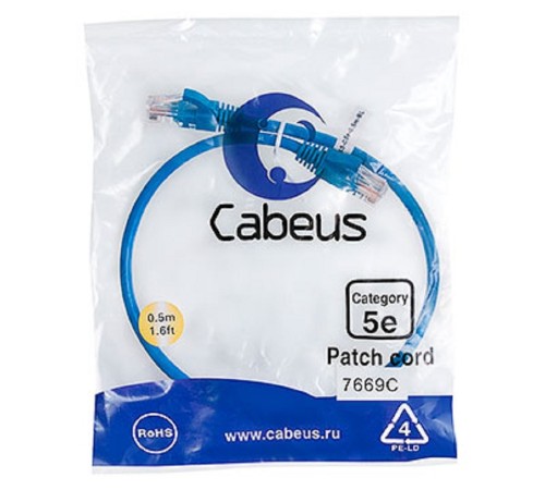 Cabeus PC-UTP-RJ45-Cat.5e-0.5m-BL-LSZH Патч-корд U/UTP, категория 5е, 2xRJ45/8p8c, неэкранированный, синий, LSZH, 0.5м Cabeus PC-UTP-RJ45-Cat.5e-0.5m-BL-LSZH Патч-корд U/UTP, категория 5е, 2xRJ45/8p8c, неэкранированный, синий, LSZH, 0.5м