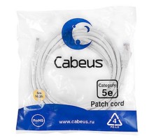 Cabeus PC-UTP-RJ45-Cat.5e-5m-WH-LSZH Патч-корд U/UTP, категория 5е, 2xRJ45/8p8c, неэкранированный, белый, LSZH, 5м