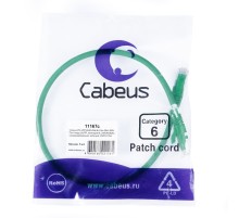 Cabeus PC-UTP-RJ45-Cat.6-0.3m-GN-LSZH Патч-корд U/UTP, категория 6, 2xRJ45/8p8c, неэкранированный, зеленый, LSZH, 0.3м