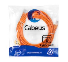 Cabeus PC-UTP-RJ45-Cat.6-5m-OR Патч-корд U/UTP, категория 6, 2xRJ45/8p8c, неэкранированный, оранжевый, PVC, 5м