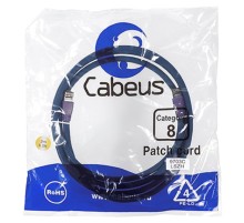 Cabeus PC-SSTP-RJ45-Cat.8-2m-LSZH Патч-корд S/FTP, категория 8 (40G, 2000 MHz), 2xRJ45/8p8c, экранированный, синий, LSZH, 2 м