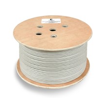 Cabeus SFTP-4P-Cat.5e-SOLID-GY Кабель витая пара экранированная SFTP (SF/UTP), категория 5e, 4 пары (24 AWG), одножильный (305 м), PVC нг(А)-LS