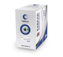 Cabeus UTP-4P-Cat.5e-SOLID-LSZH-GN Кабель витая пара UTP (U/UTP), категория 5e, 4 пары (24 AWG), одножильный, зеленый, LSZH, нг(А)-HF (305 м)