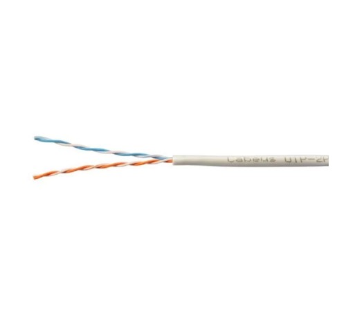 Cabeus UTP-2P-Cat.5e-SOLID-GY Кабель витая пара UTP (U/UTP), категория 5e, 2 пары (24 AWG) , одножильный, PVC нг(А)-LS, серый (305 м)
