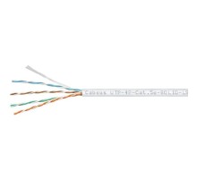 Cabeus UTP-4P-Cat.5e-SOLID-LSZH-WH Кабель витая пара UTP (U/UTP), категория 5e, 4 пары (24 AWG), одножильный, белый, LSZH, нг(А)-HF, (305 м)