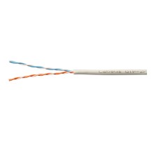 Cabeus UTP-2P-Cat.5e-SOLID-GY-LIGHT-100 Кабель витая пара UTP (U/UTP), категория 5e, 2 пары 0,48 мм (24 AWG), одножильный, PVC нг(А)-LS, серый (100 м)