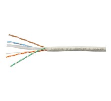 Cabeus UTP-4P-Cat.6-SOLID-LSZH-GY Кабель витая пара UTP (U/UTP), категория 6, 4 пары (23 AWG), одножильный, LSZH нг(А)-HF, серый (305 м)