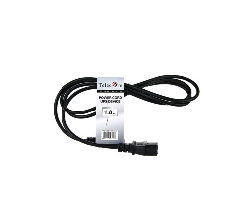 Кабель монитор - компьютер (UPS -> устройство) 220V {IEC-320-C13/C14}  <TP020-1.8-BK> 1,8м VCOM Telecom TP020-1.8-BK