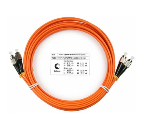 Cabeus FOP-62-FC-FC-10m Шнур оптический duplex FC-FC 62,5/125 mm 10м LSZH