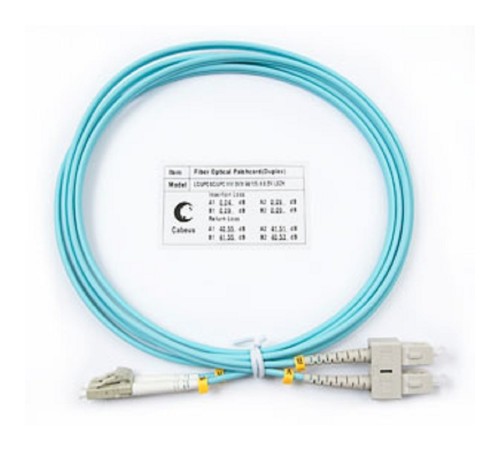 Cabeus FOP-50-LC-SC-2m Шнур оптический duplex LC-SC 50/125 mm OM3 2м LSZH