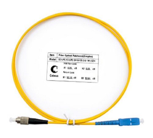 Cabeus FOP(s)-9-SC-FC-1m Шнур оптический simplex SC-FC 9/125 sm 1м LSZH