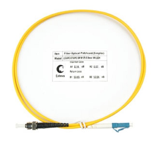 Cabeus FOP(s)-9-LC-ST-1m Шнур оптический simplex LC-ST 9/125 sm 1м LSZH
