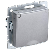IEK BR-R16-16-44-K47 BRITE Роз. с з/к/ш с кр. 16А IP44 РСбш10-3-44-БрА алюм.