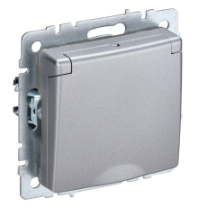 IEK BR-R16-16-44-K47 BRITE Роз. с з/к/ш с кр. 16А IP44 РСбш10-3-44-БрА алюм.