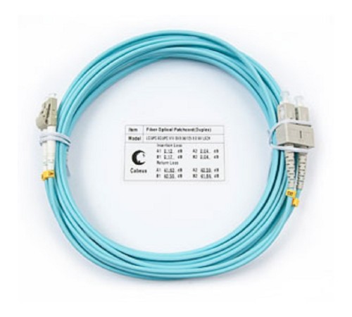 Cabeus FOP-50-LC-SC-5m Шнур оптический duplex LC-SC 50/125 mm OM3 5м LSZH