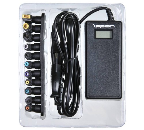Блок питания Ippon D90U автоматический 90W 15V-19.5V 11-connectors 4.5A 1xUSB 2.1A от бытовой электросети LСD индикатор