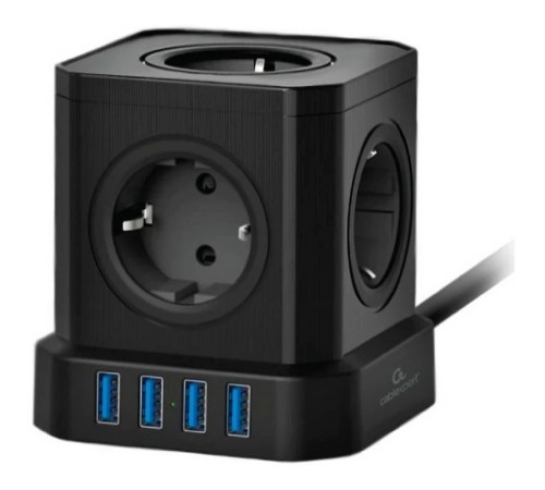 Cablexpert Сетевой фильтр Tower TWR-5-U4-B-3 (Tower 5р, 10А, 4 х USB, 3.1А, 3м, ур.защиты 4+) черный, коробка {22553} Cablexpert Сетевой фильтр Tower TWR-5-U4-B-3 (Tower 5р, 10А, 4 х USB, 3.1А, 3м, ур.защиты 4+) черный, коробка {22553}