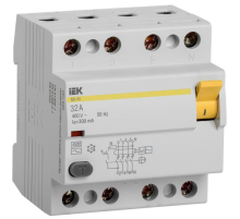 Выключатель дифференциального тока (УЗО) 4п 32А 300мА тип AC ВД1-63 IEK MDV10-4-032-300