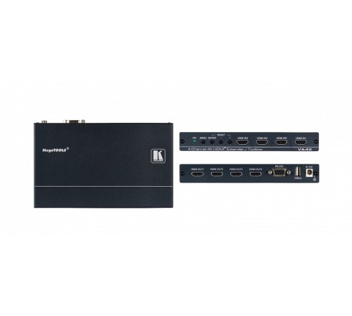 Kramer VA-4X Усилитель-эквалайзер HDMI версии 2.0 четырехканальный; поддержка 4К60 4:4:4 (50-00076790)