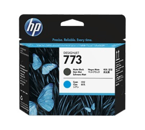 Печатающая головка HP 773 черная матовая и голубая Печатающая головка HP 773 черная матовая и голубая