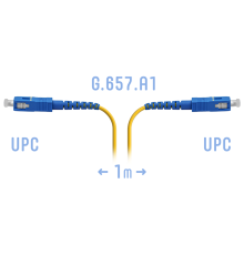 Патчкорд оптический SC/UPC SM G.657.A1 1 метр, 2мм
