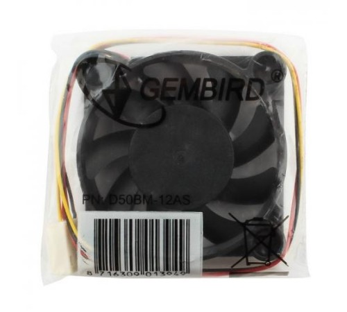 Вентилятор Gembird D50BM-12AS 50x50x10, подшипник, 3 pin, провод 25 см {400}