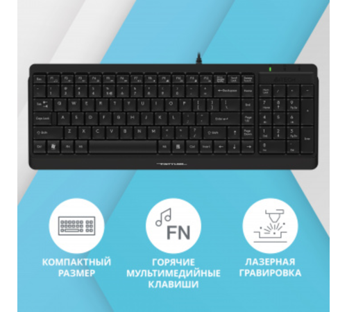 Клавиатура A4Tech Fstyler FK15 черный USB (FK15 BLACK) Клавиатура A4Tech Fstyler FK15 черный USB (FK15 BLACK)