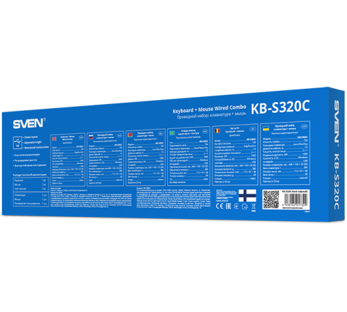 Набор клавиатура+мышь SVEN KB-S320C черный (104 кл., 1000DPI, 2+1кл.) Sven SV-020613