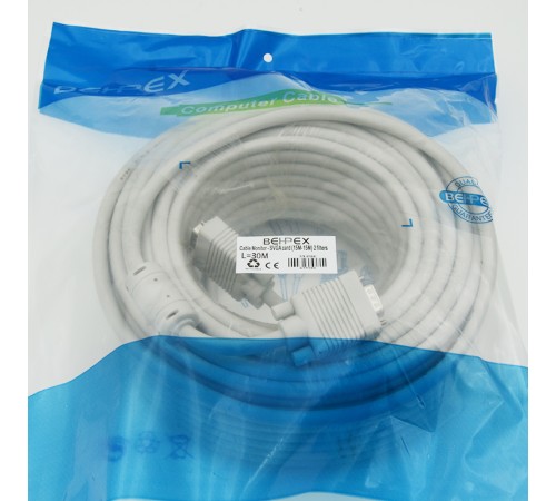 Кабель CABLE30 DB15 (m) DB15 (m) 30м феррит.кольца белый Кабель CABLE30 DB15 (m) DB15 (m) 30м феррит.кольца белый