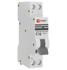 Выключатель автоматический дифференциального тока 1мод. C 16А 30мА тип А 6кА АВДТ-63М (электрон.) PR