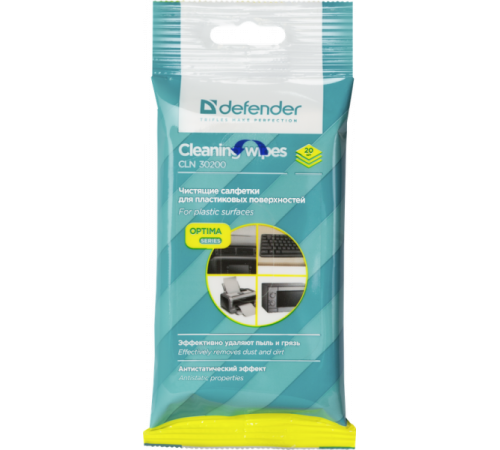 Defender Салфетки для поверхностей CLN 30200 Optima 20 шт,пакет с подвесом Defender CLN 30200 Optima 20 шт, пакет с подвесом