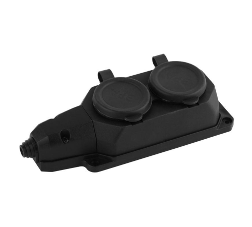 Эра Б0044544 K-2e-B-IP44 Колодка каучуковая с/з 2гн 16A IP44 черная