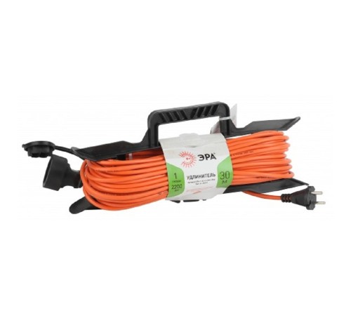 Удлинитель силовой Эра UFx-1-2x1.0-30m-IP44 (Б0043041) 2x1.0кв.мм 1розет. 30м ПВС 10A пласт.рамка оранжевый