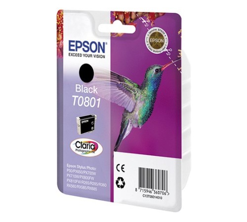 Картридж струйный Epson T0801 C13T08014011 черный (330стр.) (7.4мл) для Epson P50/PX660