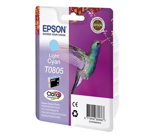 Картридж струйный Epson T0805 C13T08054011 светло-голубой (330стр.) (7.4мл) для Epson P50/PX660