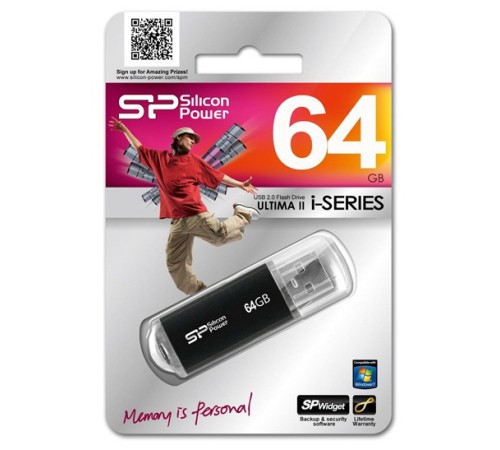 Флеш Диск Silicon Power 64Gb Ultima II-I Series SP064GBUF2M01V1K USB2.0 черный Флеш Диск Silicon Power 64Gb Ultima II-I Series SP064GBUF2M01V1K USB2.0 черный