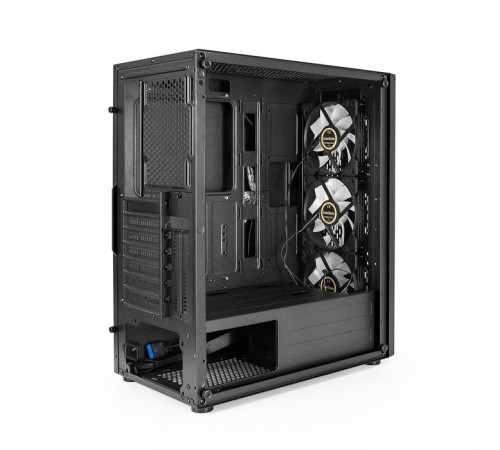 Exegate EX294966RUS Корпус Miditower ExeGate EVO-9205 (ATX, без БП, с окном, 1*USB+1*USB3.0, аудио, 3 вент. 12см с RGB подсветкой)