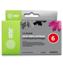Картридж струйный Cactus CS-BCI6M пурпурный (12мл) для Canon S800/S820/S900/S9000/i550/i560/i860/i865/i905D/i950S/i960x/i965/i990/i9100/i9950/JX500/MP750/MP760/iP600D/iP3000/iP600D/iP8500/BJC-8200