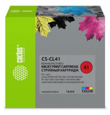 Картридж струйный Cactus CS-CL41 голубой/пурпурный/желтый (18мл) для Canon Pixma MP150/MP160/MP170/MP180/MP210/MP220/MP450/MP460/MP470/iP1200/iP1300/iP1600/iP1700/iP1800/iP190