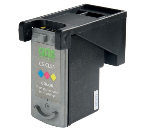 Картридж струйный Cactus CS-CL51 голубой/пурпурный/желтый (18мл) для Canon Pixma MP150/MP160/MP170/MP180/MP450/MP460/iP2200/iP6210/iP6220/iP6220D/iP6310/iP6310D/MX300/MX310
