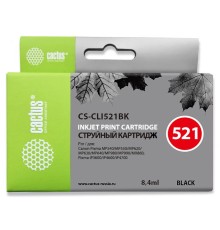 Картридж струйный Cactus CS-CLI521BK черный (8.4мл) для Canon Pixma MP540/MP550/MP620/MP630/MP640/MP660/MP980/MP990/iP3600/iP4600/iP4700/MX860