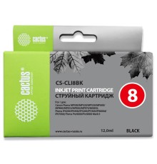 Картридж струйный Cactus CS-CLI8BK черный (12мл) для Canon MP470/MP500/MP530/MP600/MP800/MP810/MP830/MP970