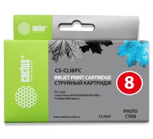 Картридж струйный Cactus CS-CLI8PC светло-голубой (12мл) для Canon Pixma iP6600/iP6600d/iP6700/iP6700d/MP960/MP970/PRO 9000