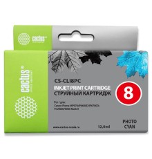 Картридж струйный Cactus CS-CLI8PC светло-голубой (12мл) для Canon Pixma iP6600/iP6600d/iP6700/iP6700d/MP960/MP970/PRO 9000