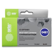 Картридж струйный Cactus CS-EPT0481 черный (16мл) для Epson Stylus Photo R200/R220/R300/R320/R340/RX500/RX600/RX620/RX640