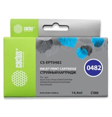 Картридж струйный Cactus CS-EPT0482 голубой (14.4мл) для Epson Stylus Photo R200/R220/R300/R320/R340/RX500/RX600/RX620/RX640