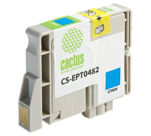 Картридж струйный Cactus CS-EPT0482 голубой (14.4мл) для Epson Stylus Photo R200/R220/R300/R320/R340/RX500/RX600/RX620/RX640