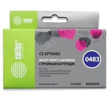 Картридж струйный Cactus CS-EPT0483 пурпурный (14.4мл) для Epson Stylus Photo R200/R220/R300/R320/R340/RX500/RX600/RX620/RX640
