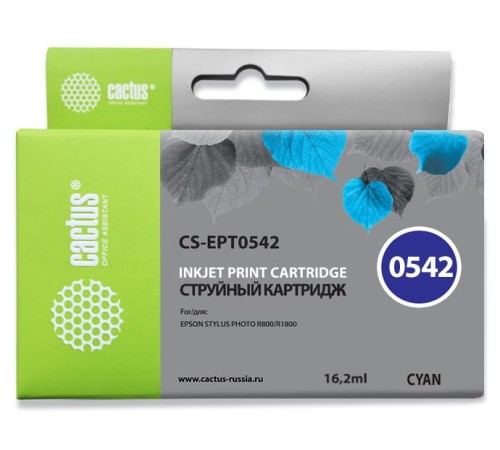 Картридж струйный Cactus CS-EPT0542 голубой (16.2мл) для Epson Stylus Photo R800/R1800